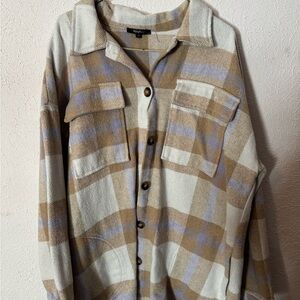 Plaid Button-Up Women Sweater